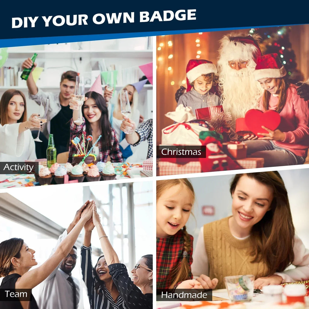 Pink/Green Button Badge Machine Mold Die DIY Round/Heart Pin Badge Making Punch Press Maker 57*53mm Badge Parts For DC108 Series