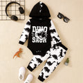 Winter 0-1 Years Old  Infant  Baby  Boys  Dinosaur  Print  Long  Sleeved  Hooded  Sweatshirt  Casual  2-Piece  Set