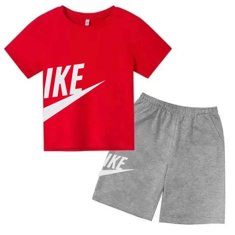 Children's Clothing Kids & Teen T-Shirt Set Summer Top + Shorts 2 Piece Set Short Sleeve Casual Fashion Boys Girls Kids Set