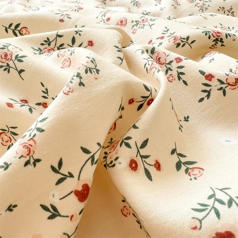 Skin-friendly Bedding Floral Style Duvet Cover Pillowcase with Bedsheet Home Bed Linen Set Soft Bedclothes juegos de sábanas