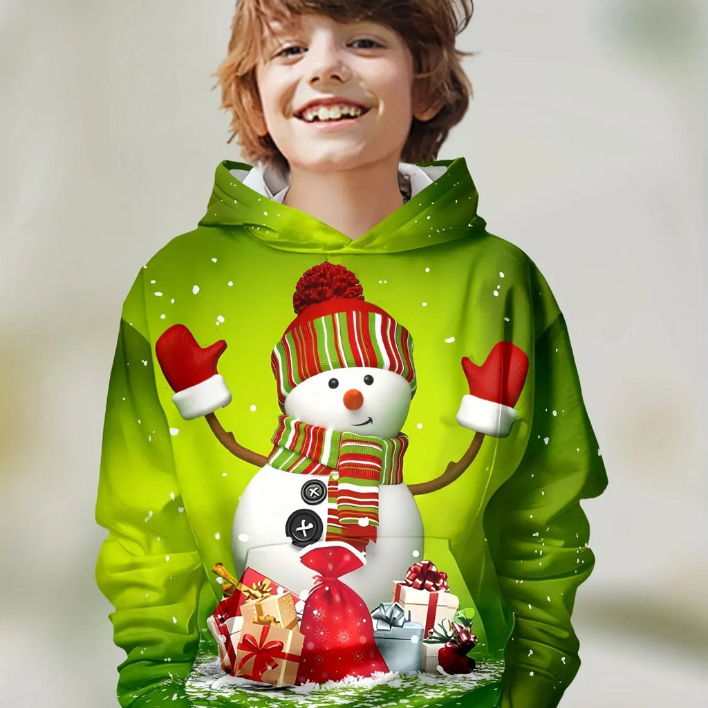 Kids Clothes Boys Hoodies Long Sleeve 3D Christmas Print Children Spring Fall Clothes Stylish Party Ambiance Girl Clothes Tops