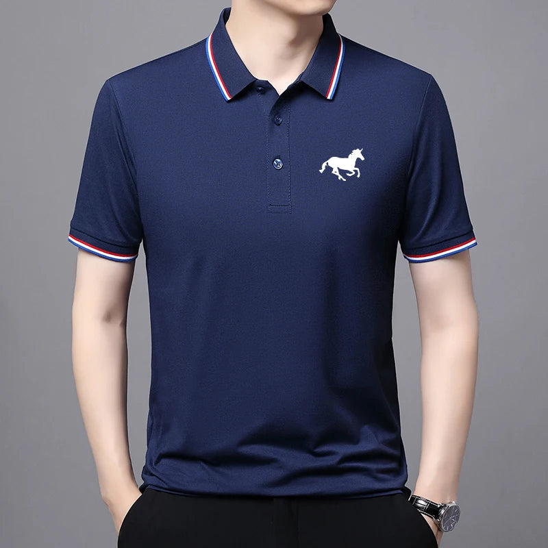 New High Quality Men's Embroidered Breathable Polo Shirt Summer High-end Business Casual Short Sleeve Polo shirt For Men