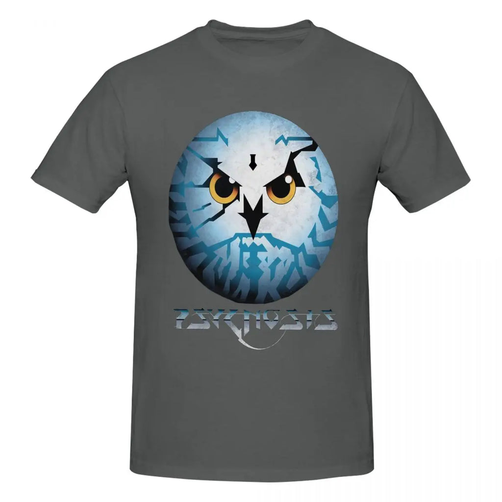 Amiga Psygnosis Owl T-Shirt for Men Cotton Oversized T Shirts Men's Tees Short O-Neck Summer Clothes Tops S-6XL