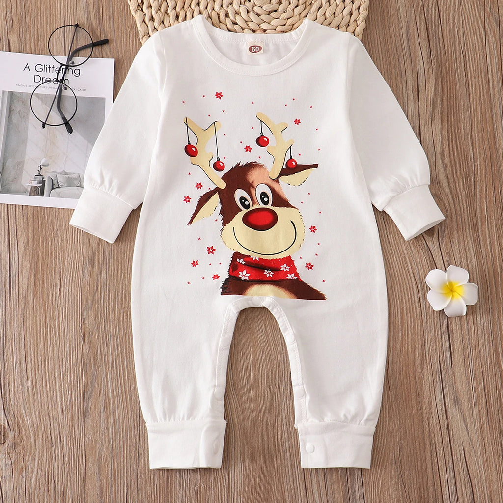 2025 New Family Matching Christmas Pajamas Sets Mother Father Kids Pyjamas Tops+Pants Xmas Sleepwear Baby Romper Pet Dog Clothes