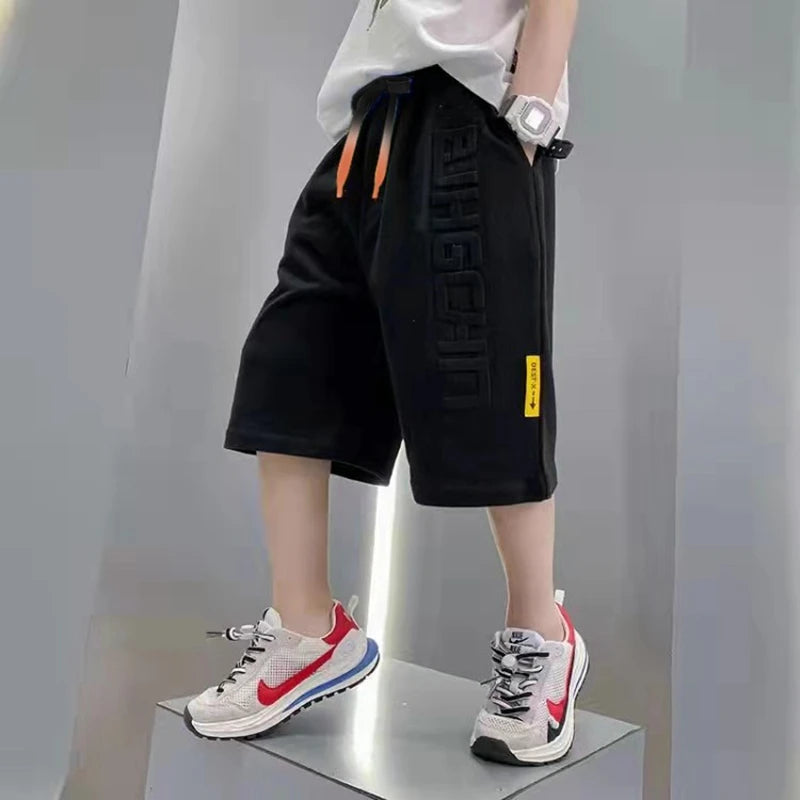 Boys Shorts Summer Short Sport Cotton Sweatpants Boys Knee Length Pants 5 6 7 8 10 12 13 14 Years Teenage Kids Clothes Trousers