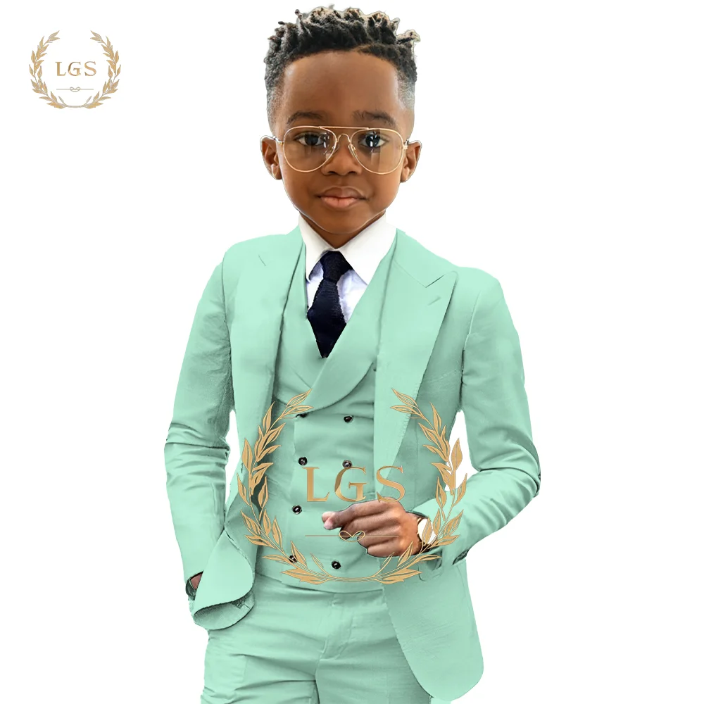 Boys 2~16 years old blazer, trousers and vest 3-piece tuxedo wedding party event children's custom suit suit
