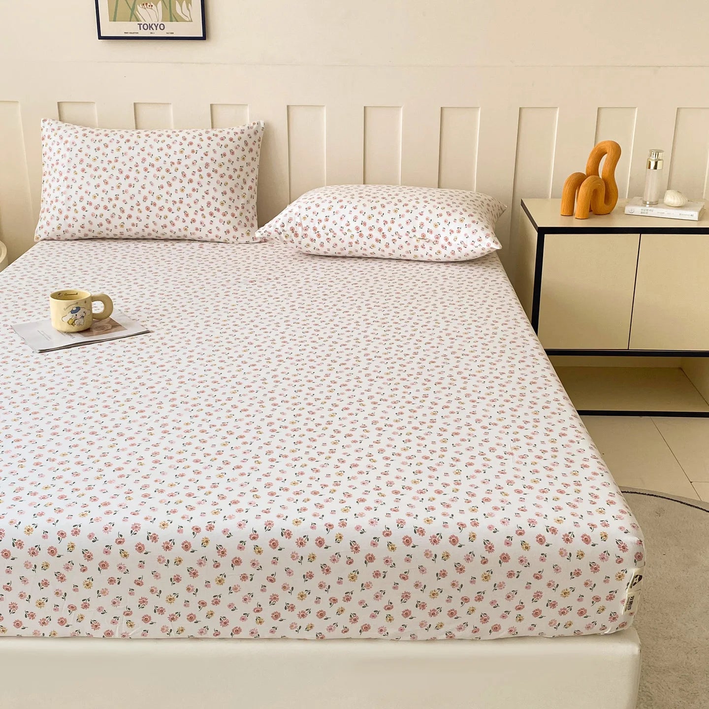 Soft Bedsheets Floral Style Bed Cover Elastic Bed Linen for Home Non-slip Fitted Sheet постельное белье (Pillowcase Need Order)