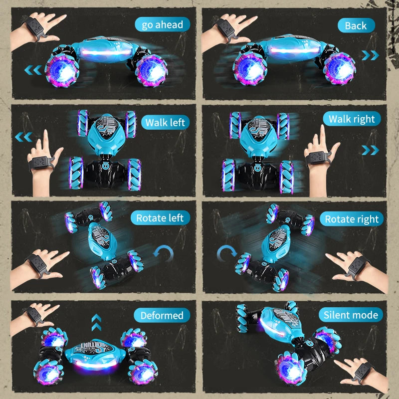 RC Car 4x4 Remote Control Cart Stunt Gesture Sensing 1/12 RC Drift Car With LED Light Deformation Novel Toys For Children Toys