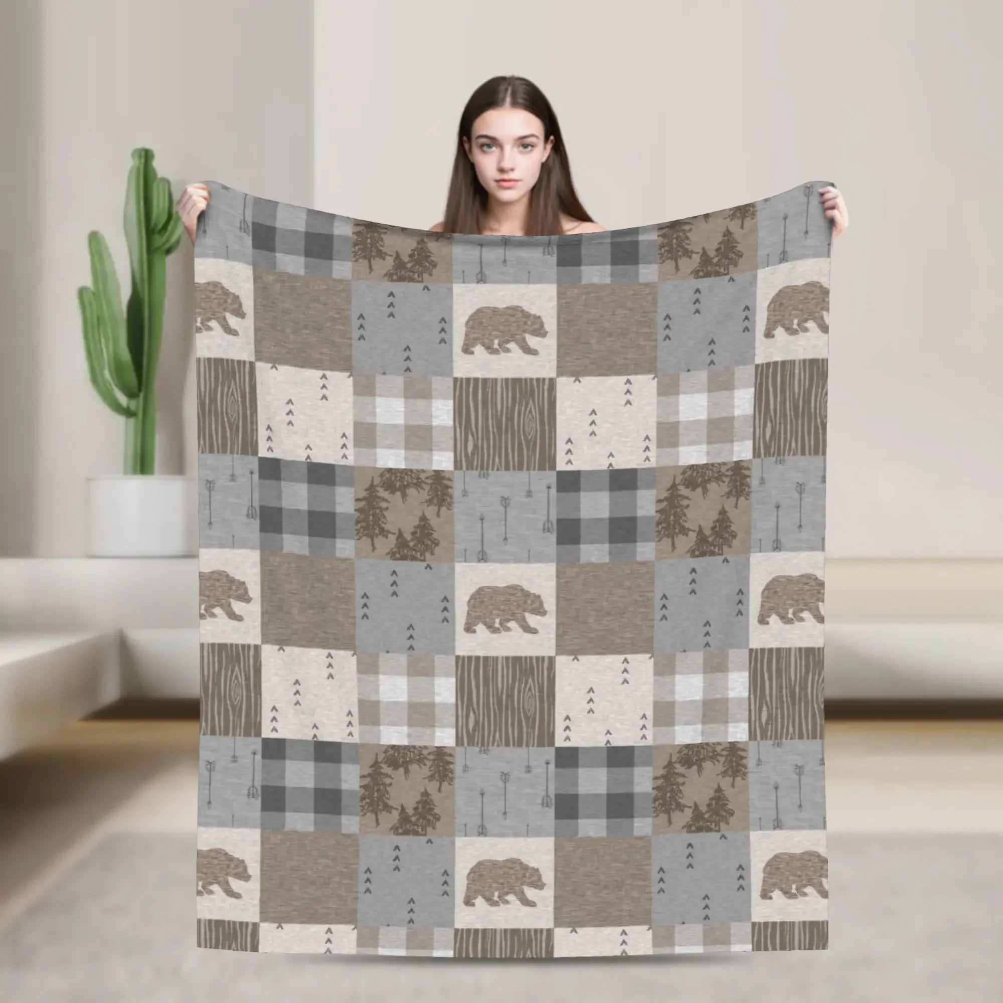 Tartan Plaid Fashion Blankets Fleece Autumn/Winter Multifunction Lightweight Throw Blanket for Bed Car Bedspread