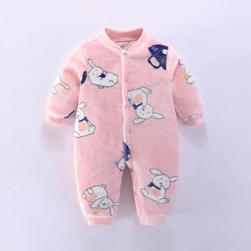 New Baby Girl Boy Thick Romper Warm Winter Newborn Infant Baby Dinosaur Fleece Romper Jumpsuit Soft Pajamas Clothes