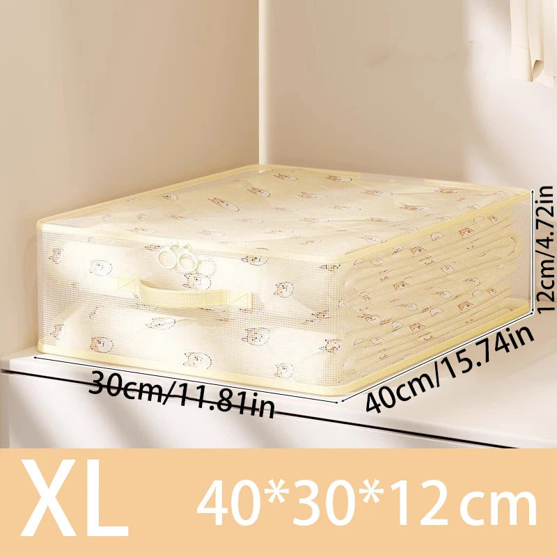 Bed Sheet Organizer, Foldable, Dust-Proof And Transparent, Easy To Access, Used For Storing Bedding, Clothing And Other Items