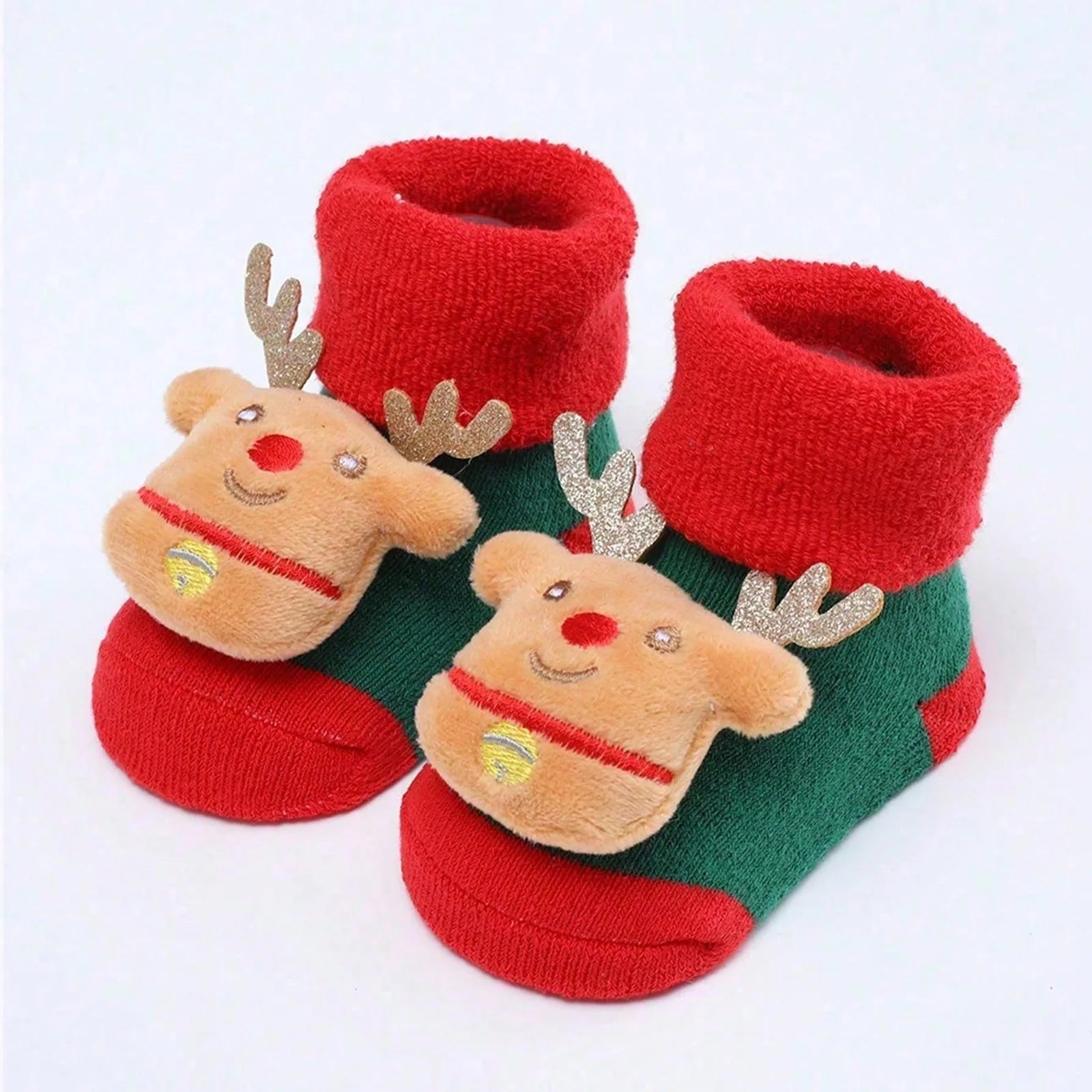 Cute Elk Santa Claus Doll Knitted Baby Socks Newborn Toddler Soft Snowman Warm Floor Socks Girls Infant Boys Mid Socks New