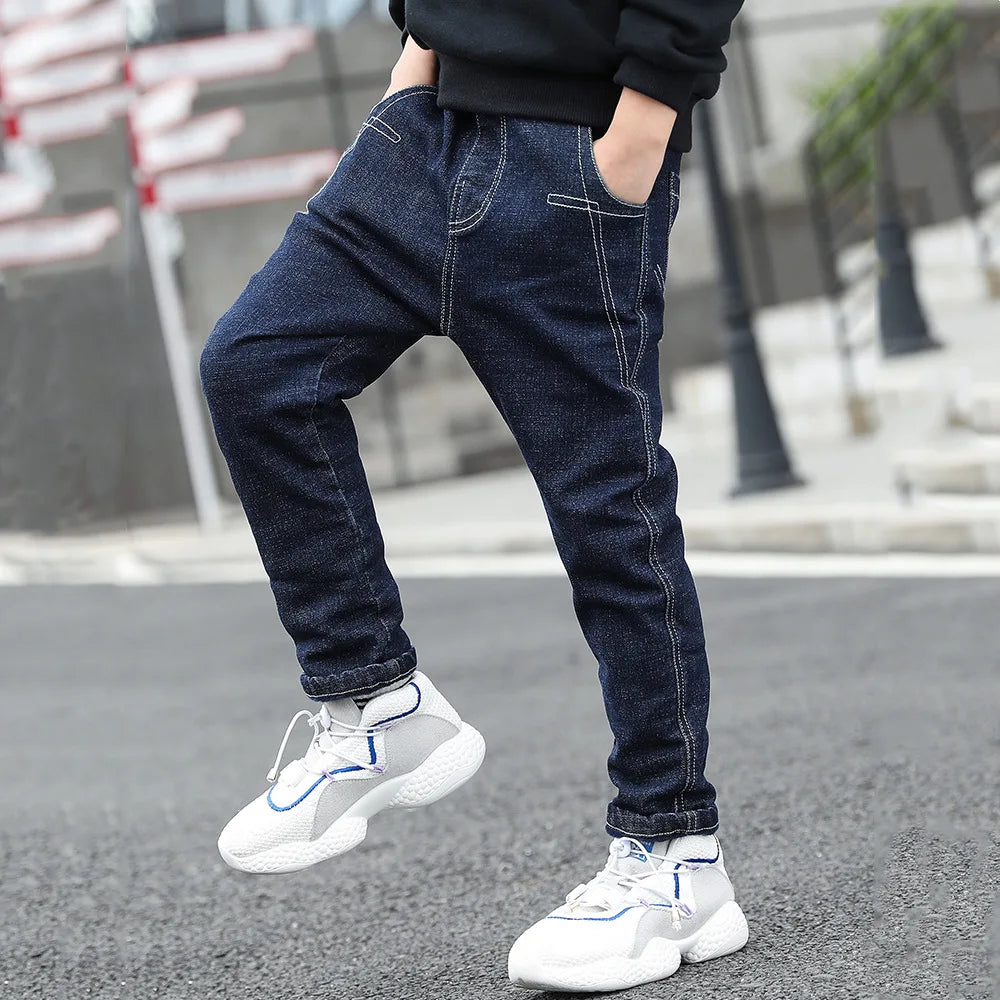Teenage Kids Boys Classic Denim Jeans Baby Clothes Children's Casual Bowboy Pants Bottoms Trousers for Infant Boy 4-11 Years