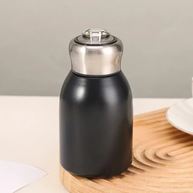 New High-value Mini Chubby Big Belly Cup 304 Stainless Steel Vacuum Thermos Cup Portable Carrying Ring Accompanying Cup