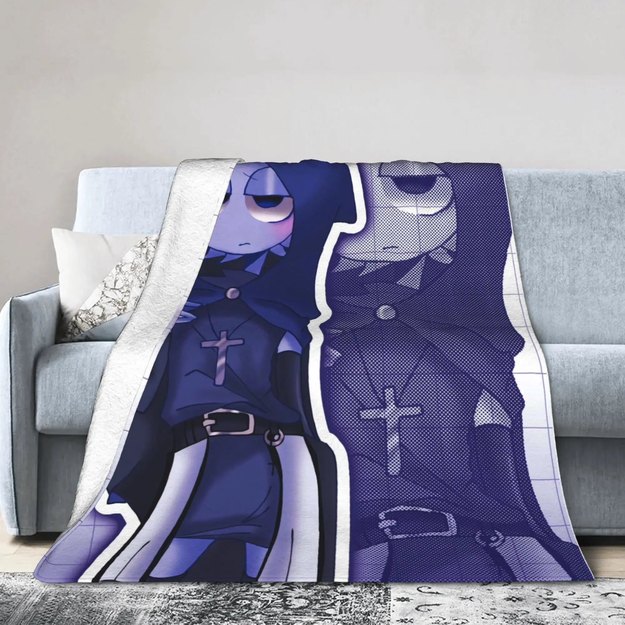 Warm Soft BlanketsChildren Travel Sprunki Gray & Wenda Throw Blanket  Flannel Bedspread For Bedroom Novelty Sofa Bed Cover