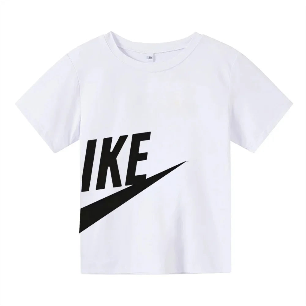 Summer Kid Teen Tshirt Short Sleeved Cotton Brand Print Comfortable Casual Tops Tees Children's Clothing Boys and Girls T-shirt