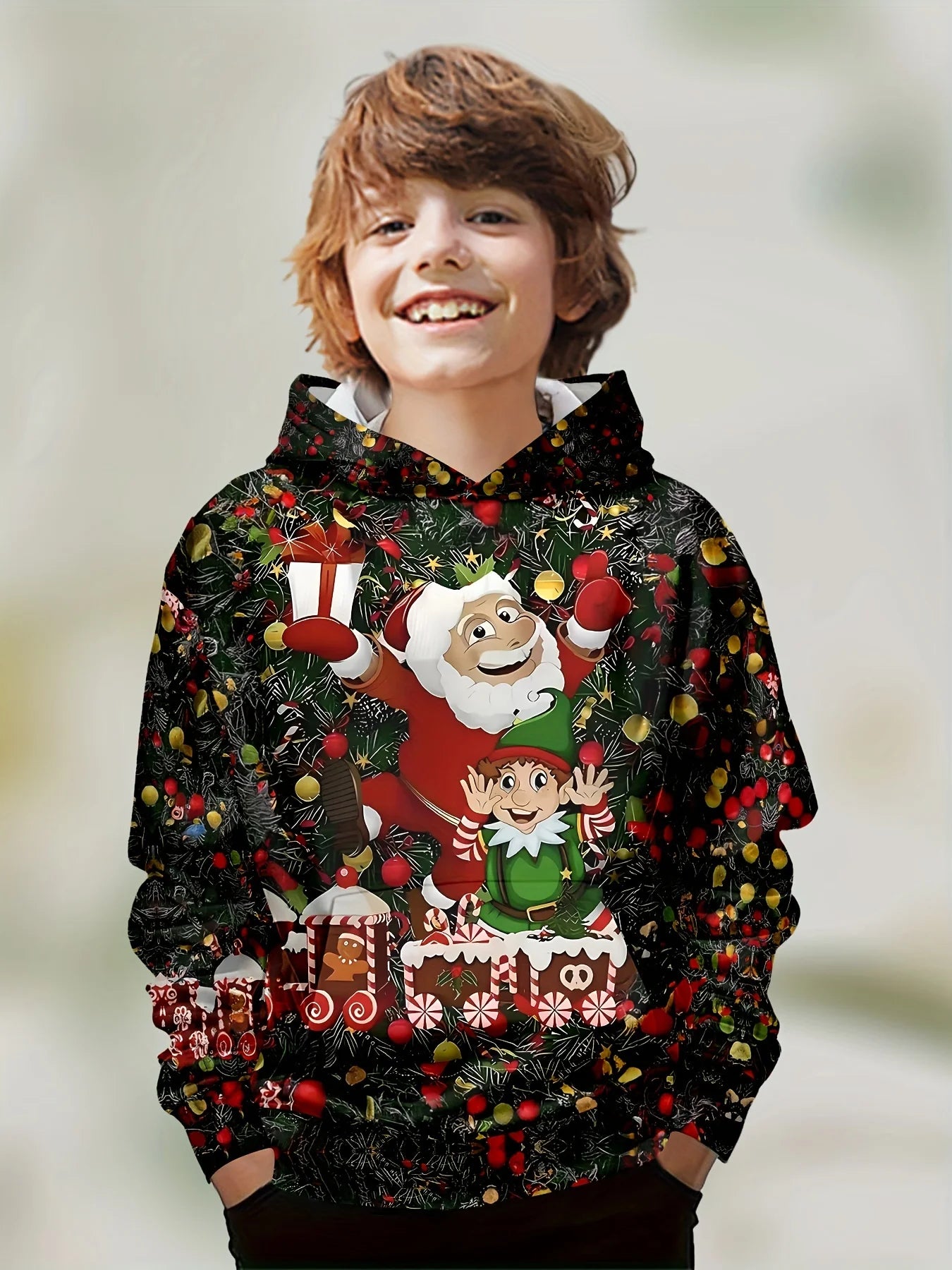 Kids Clothes Boys Hoodies Long Sleeve 3D Christmas Print Children Spring Fall Clothes Stylish Party Ambiance Girl Clothes Tops