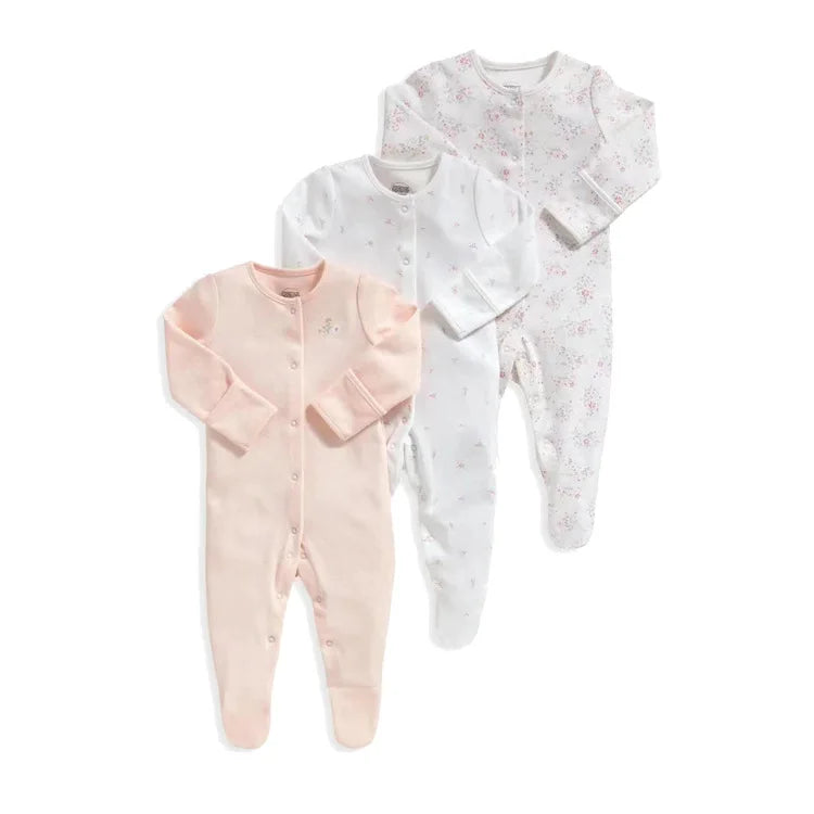 3 Pcs/Lot Autumn Winter Long Sleeve Casual Sweet Baby Girl Romper 100%Cotton Soft Newborn Jumpsuits Clothes
