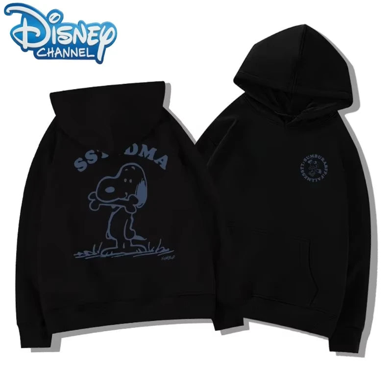 Snoopy hooded sweatshirts, Kawai anime printed sweatshirts, long-sleeved casual tops for men and women