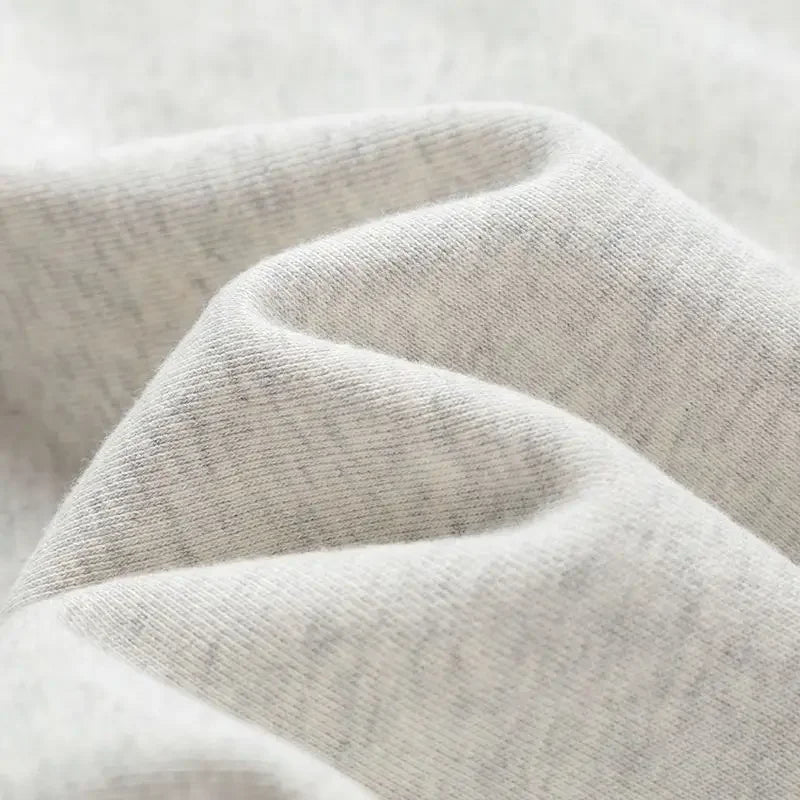 Autumn Heavyweight Cotton Round Neck Sweater Solid Loose Simple Sports Harajuku Top for Men and Women Pullover