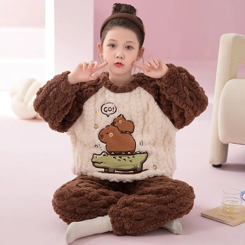 Kids Pajamas for Boys 3 4 5 6 7 8 9 10 11 12 14 16 Years Flannel Sleepwear Set Dinosaur Pyjamas Anmal Children Pijamas Clothing