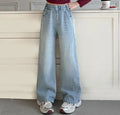 RAISE Autumn Teens Girls Denim Pants Elastic Waist Youth Girls Trousers Casual Pure Color Children Girls Jeans 3-12Y Girl Pants
