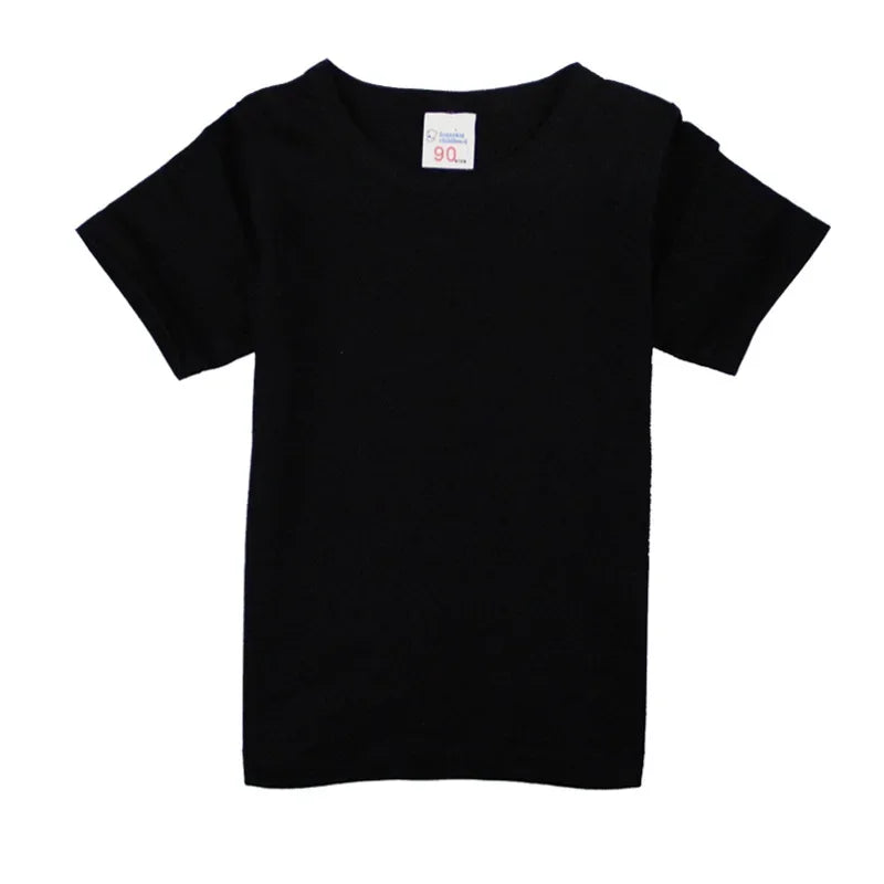 2-16 Years Boys Tshirts Cotton Short Sleeve Girls Clothes Summer Solid T-shirt Teenage Children Tees Kids Korean Top Baby  Cloth