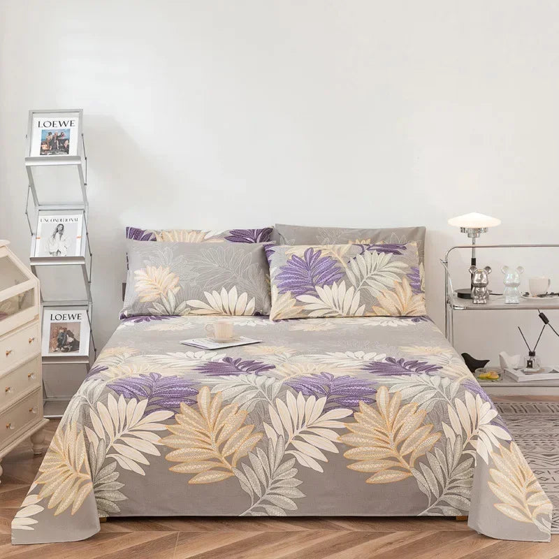 Soft 100% Cotton Coarse Cloth Bed Sheet Thick Sleep Naked Single Double Bedsheet Comfortable Durable Breathable Bed Sheets Queen