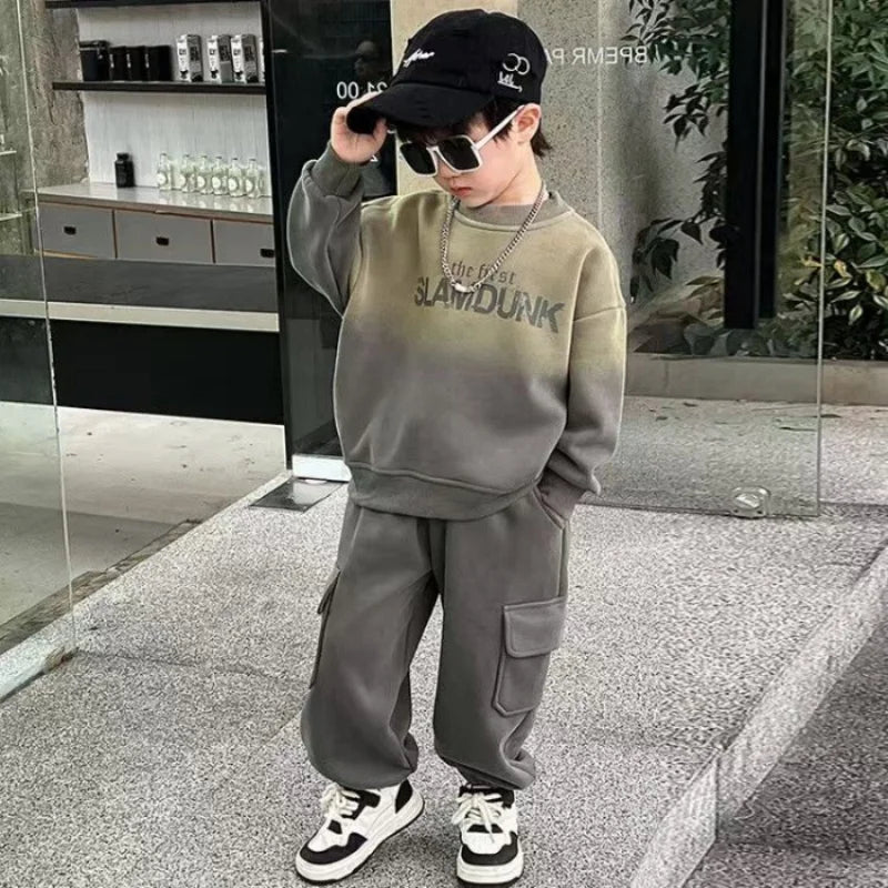Boys Sweatshirts +Pants Kids Suits 2PCS/Set Cotton 2025 Packet Spring Autumn Cotton Christmas Gift Teenagers Tracksuits Outfits 