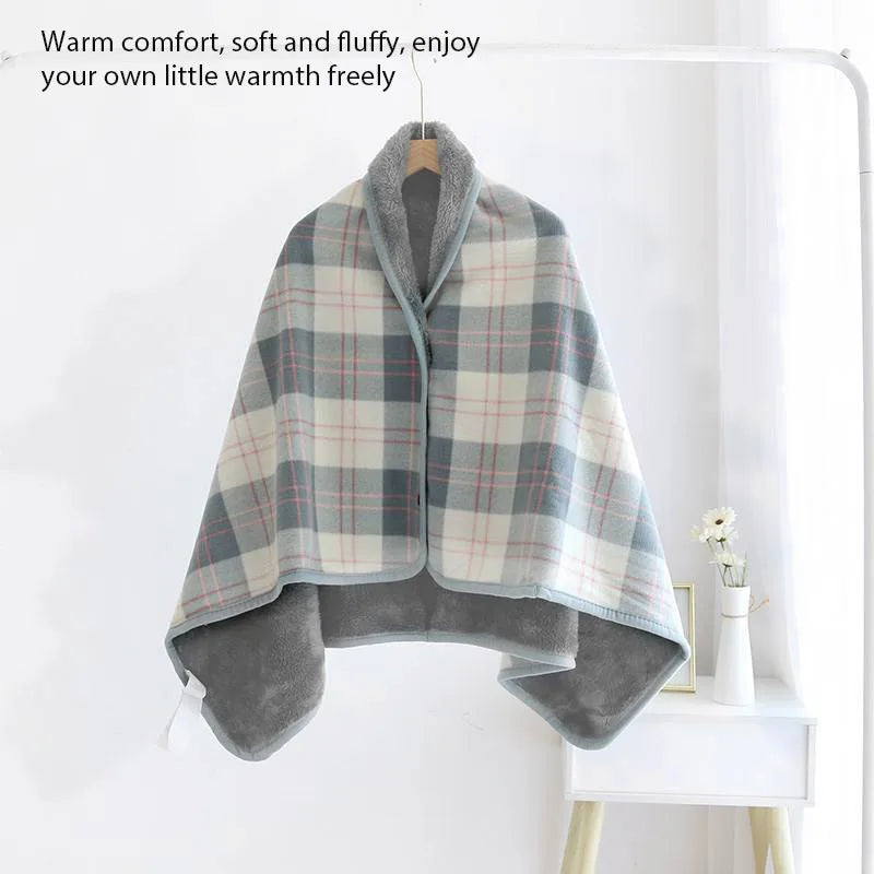 Buckled Shawl Blanket Winter Warm Wearable Blanket Office Dormitory Nap Shawl Blankets Soft Casual Travel Camping Scarf Wrap Rug