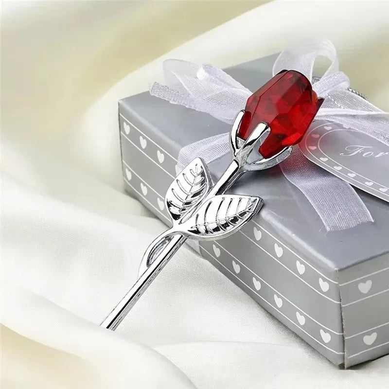 Romantic Crystal Rose Crafts Valentine's Day Gift Creative Wedding Companion Crystal Rose Souvenir Rose Love Jewelry Box Set