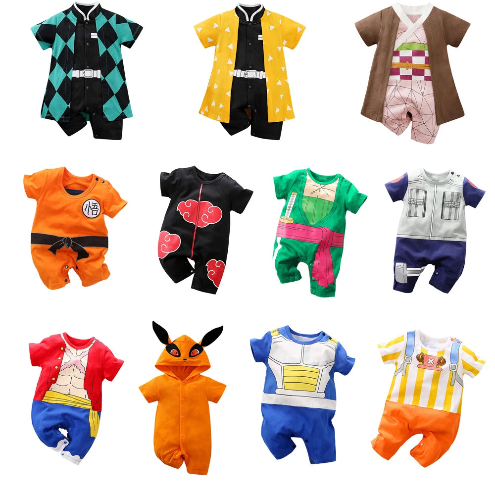 Baby Boy Clothes Toddler Anime Romper Newborn Costume Summer Breathable Climbing Clothes Infant Cosplay Jumpsuit