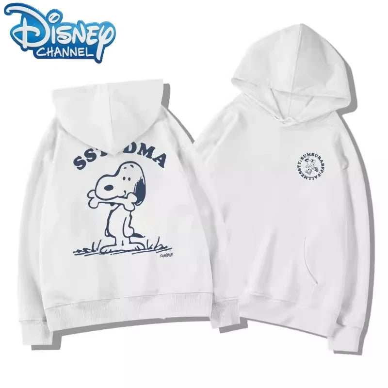 Snoopy hooded sweatshirts, Kawai anime printed sweatshirts, long-sleeved casual tops for men and women