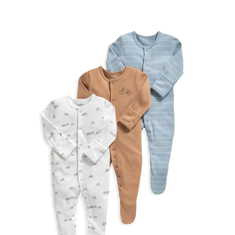 3 Pcs/Lot Autumn Winter Long Sleeve Casual Sweet Baby Girl Romper 100%Cotton Soft Newborn Jumpsuits Clothes