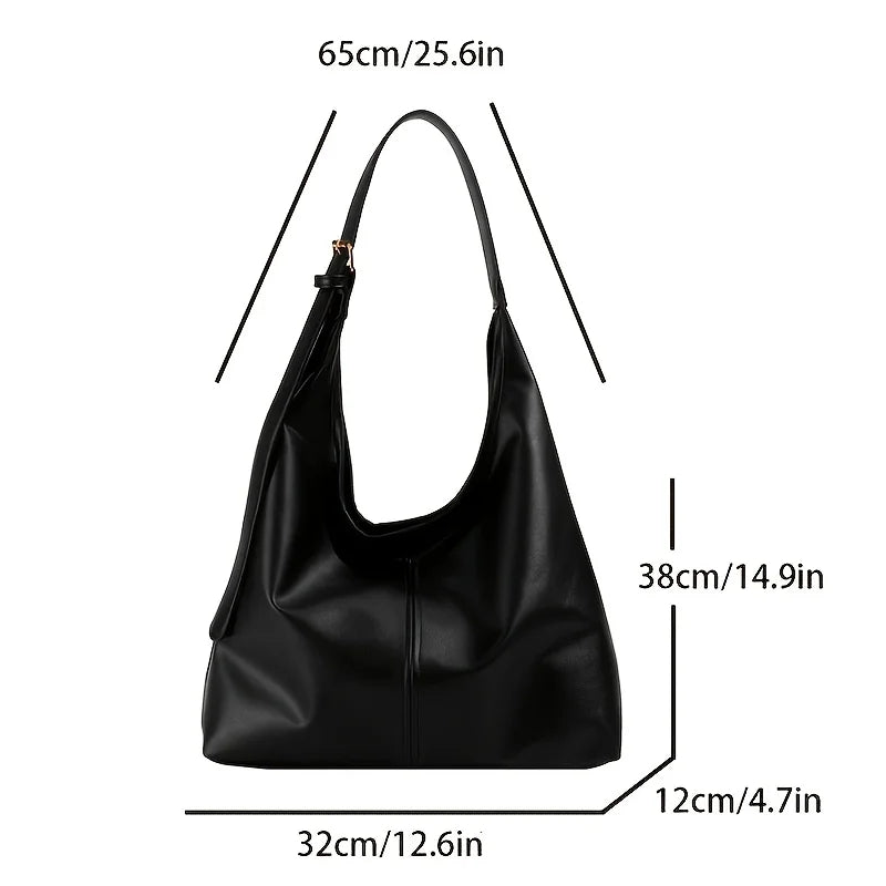 Fashion Leather Women's Hand-held Shoulder Bags, Large Capacity Simple and Versatile Tote Bag, Suitable for Commuting Banquets