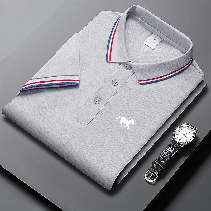 New High Quality Men's Embroidered Breathable Polo Shirt Summer High-end Business Casual Short Sleeve Polo shirt For Men