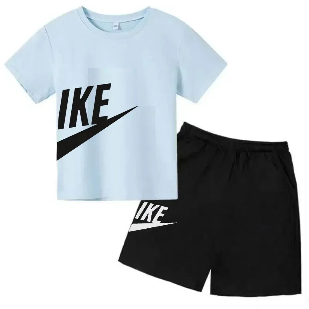 Children's Clothing Kids & Teen T-Shirt Set Summer Top + Shorts 2 Piece Set Short Sleeve Casual Fashion Boys Girls Kids Set