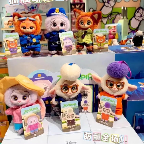 2025 MINISO Zootopia Vinyl Plush Blind Box Keychain Nick and Judy Vinyl Plush Toys Cute Dolls Gifts for Girls Trendy Toys