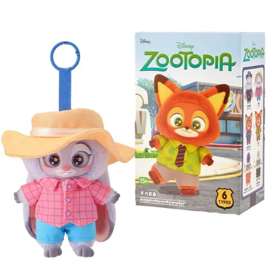 2025 NEW Zootopia Vinyl Series Blind Box Cute Cartoon Character Vinyl Plush Bag Pendant Toy Doll Mystery Trendy Christmas Gift