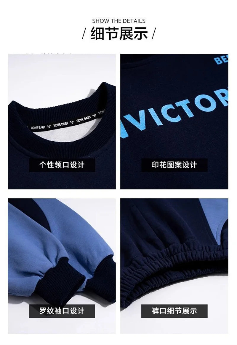 Boys Prints Letter Sets Children Spring Fashion Clothes Suits Kids Casual Sweatshirts+Pants 2Pcs Simplicity Autumn Outfits