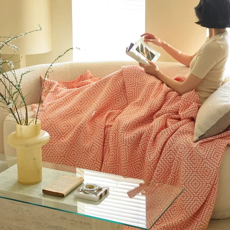 1pc Pure Cotton Blanket Single Size Bedsheet Soft Nap Blanket Home Decor Plaid Sofa Towel 200x230 Bedspread manta