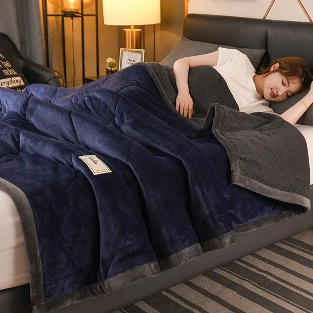 Wool Throw Blanket Keep Warm Winter Bed Blankets Camping Double Bed Cover Bedspread on The Bed  Soft Breathable Cozy Cover Solid