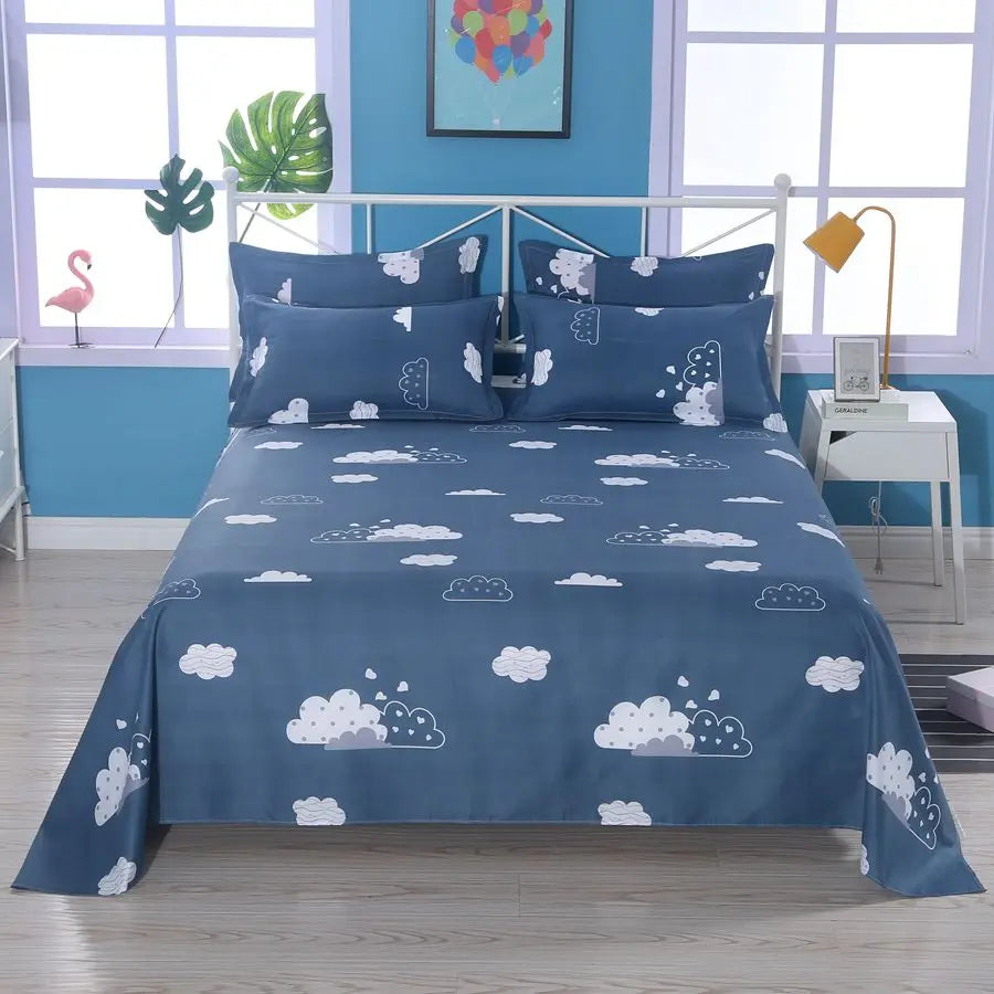 1Pcs Bed Sheet Home Textile Modern Polyester Cotton Flat Sheets Bed Linens Single Queen King Size Bedspread(No Pillow Covers)