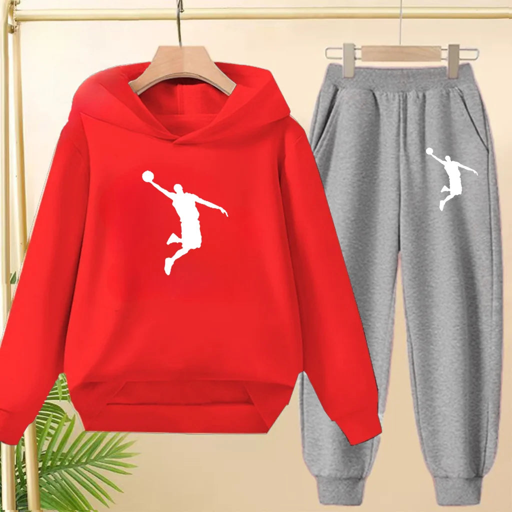 Children's Sportswear,playing Clothes, Hooded Sweatshirts and Long Pants Are Suitable for Boys and Girls Aged3to13.Charming Sets