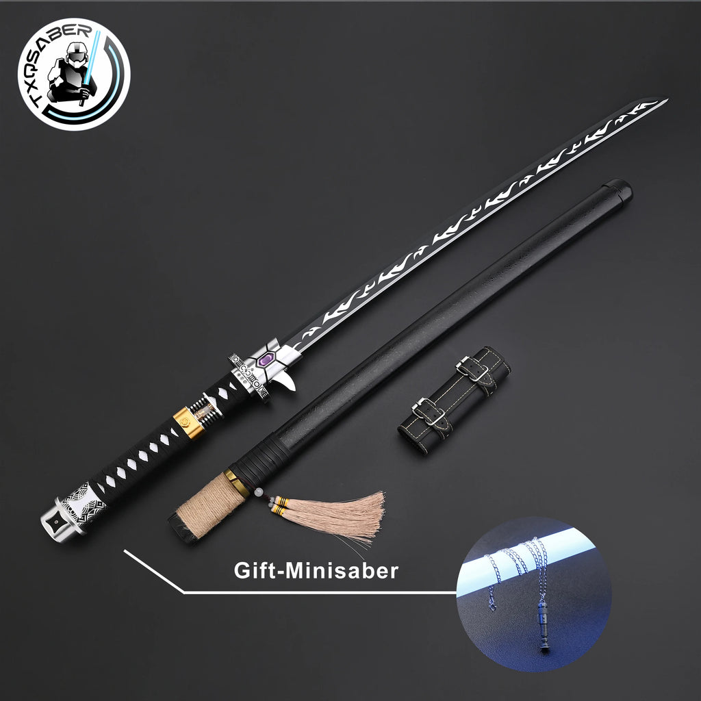 TXQSABER Dark Katana Christmas Smooth Swing Metal Lightsaber 27sound Gesture control Saber Force Skywalke Gift Fonts Laser Sword