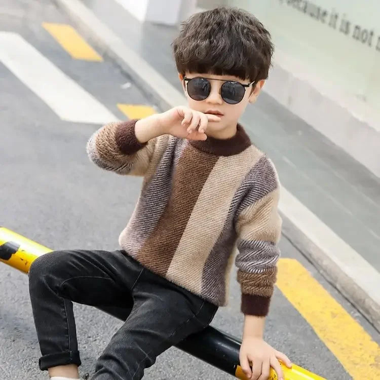 Children's Winter New Cotton Clothing  teenage boys Sweater Children's clothing fall knit sweater 10 12 14 years