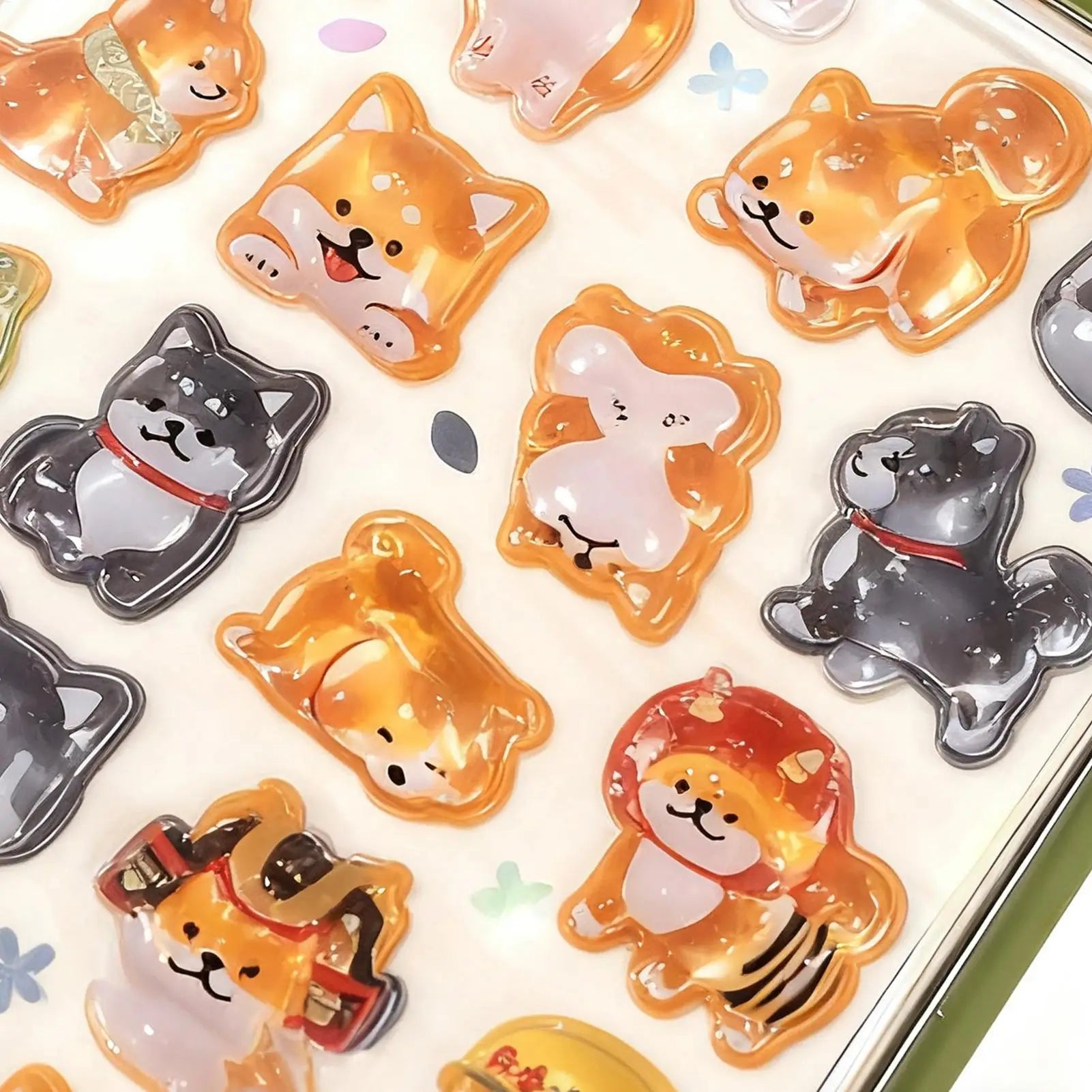 3D Cartoon Relief Sticker Assorted Style 3D Cartoon Relief Sticker Japanese style Shiba Inu sushi DIY Crystal Jelly Patch