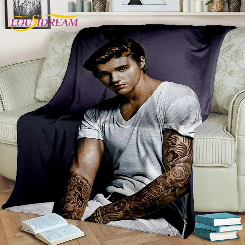 Popular Singer Justin Bieber JBiebs Blanket,Soft Throw Blanket for Home Bedroom Bed Sofa Picnic Travel Office Cover Blanket Kids