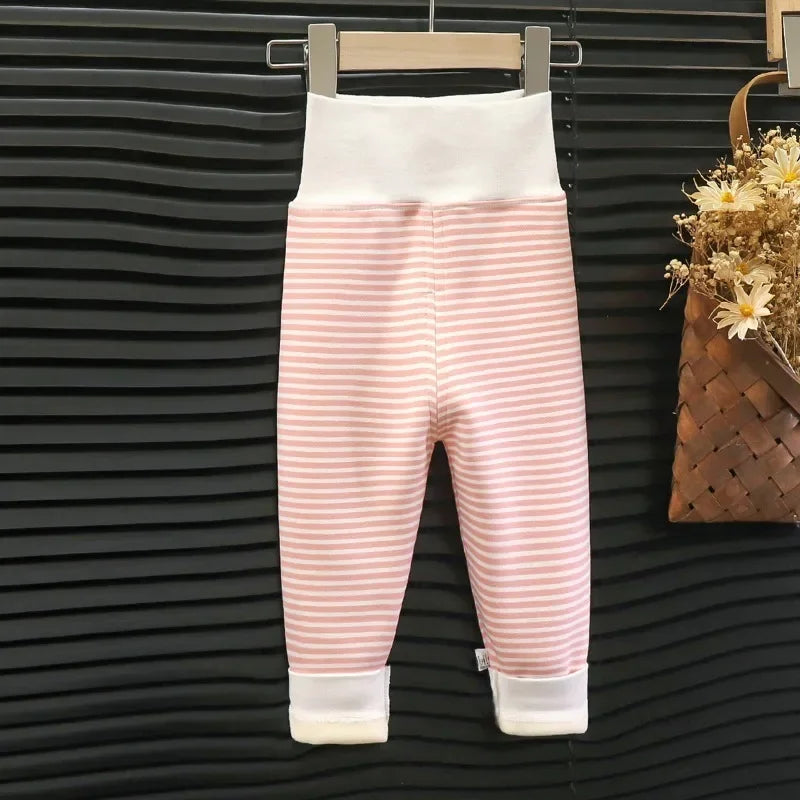 Infant Pants Thicken Keep Warm in Winter Newborn Baby Bebe Boy Girl Striped Leggings Kids Trousers