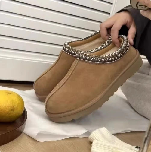 2026 New Classic Ultra Mini Platform Boots Leather Suede Wool Comfort Winter Womens Fur Slippers Size 35-43